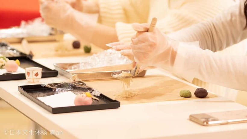 Japanese Traditional Sweets "Nerikiri" making - Making Kyoto-style sweets in central Osaka