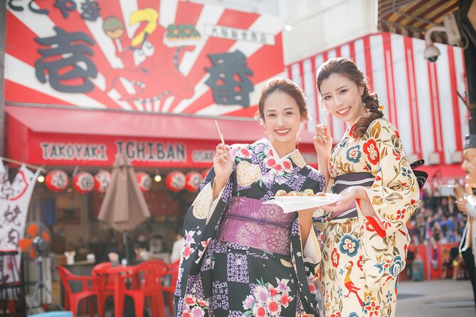 Kimono experience and Photo Session in Osaka - Tsutenkaku Hondori brings the Osaka character