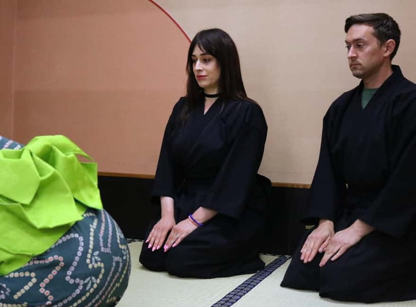 Learn Zen in a class of making Matcha tea near Osaka Castle - A tea ceremony with a samurai setting