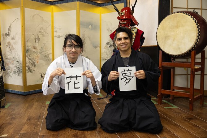 Learning Zen of Japanese Calligraphy in kimono near Osaka Castle - Kimono, tatami, and a calm start near Osaka Castle