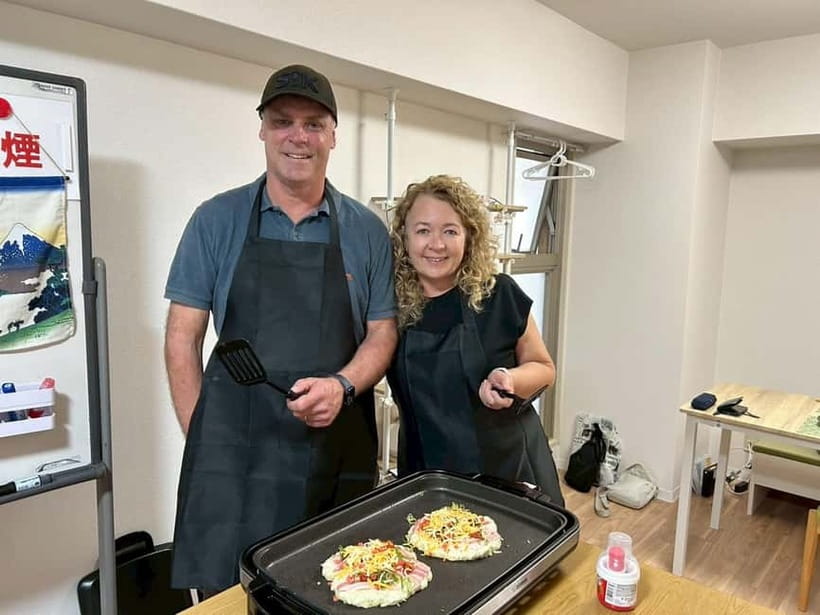 Osaka : Cooking Class Okonomiyaki & Takoyaki course in Nanba - Hosts, teaching style, and group size