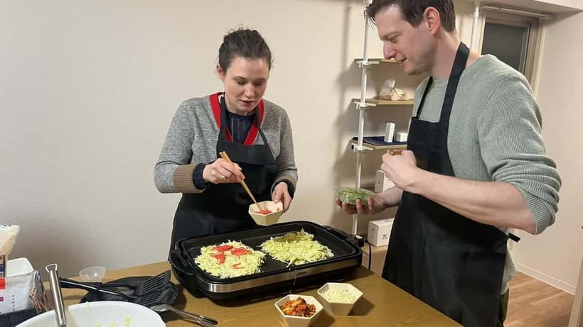 Osaka : Cooking Class Okonomiyaki & Takoyaki course in Nanba - Finding Dear Court Semba 303