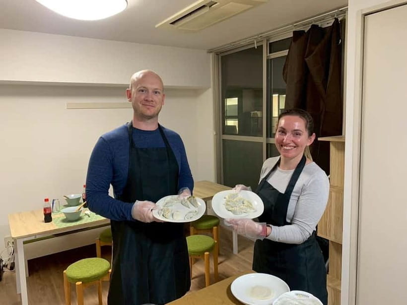 Osaka: Cooking Class Ramen & Gyoza Course in Nanba - Folding gyoza with vegetables and pork