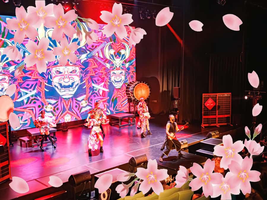 OSAKA NIGHT FUSION Japanese Taiko Kabuki Samurai Dance Show - Entering Tempo Harbor Theater