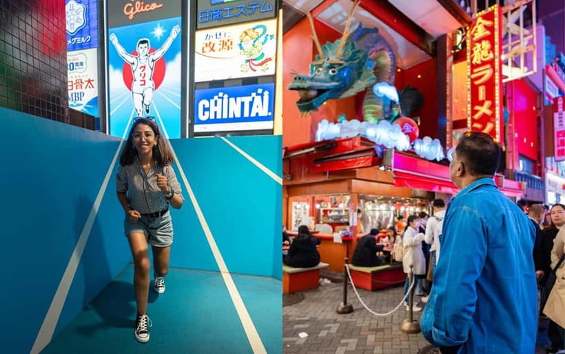 Osaka: Private Vibrant Nighttime Photoshoot (Dotonbori) - A walking tour with food at the end