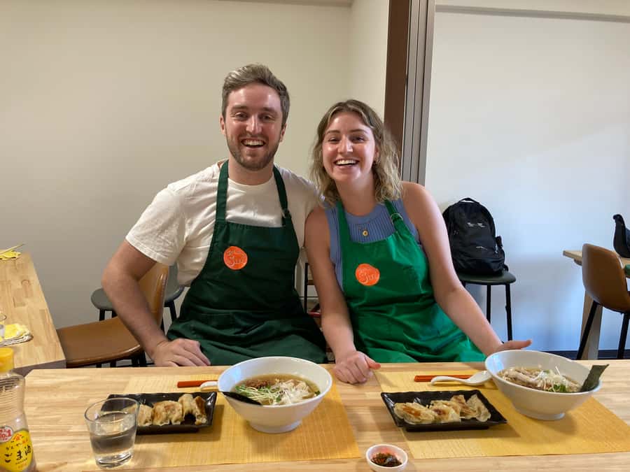 Osaka: Ramen and Gyoza Cooking Class in Dotonbori - Kneading Wheat Into Fresh Ramen Noodles