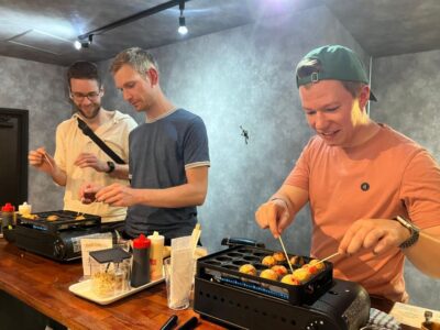 Osaka Sake Tasting with Takoyaki Cooking